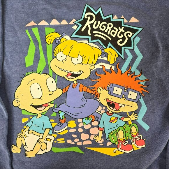 Nickelodeon Rugrats Women's Sz XL Blue Crew Neck Pullover Sweatshirt Long Sleeve - Picture 2 of 7